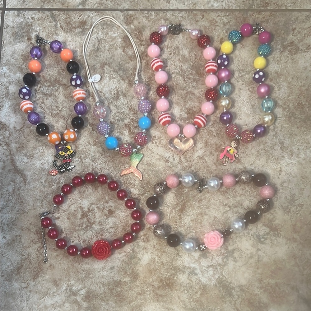 Colorful Kids Beaded Necklace Set